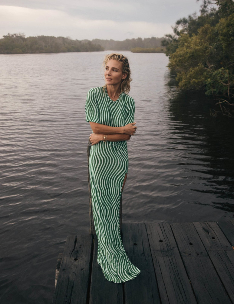 DRIES VAN NOTEN LEN LYE EDITION SLIT LONG DRESS GREEN LOEWE PIANA HAIDER