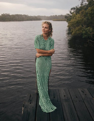 DRIES VAN NOTEN LEN LYE EDITION SLIT LONG DRESS GREEN LOEWE PIANA HAIDER