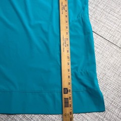 L.L.Bean Popover Dress Lightweight Casual Teal V-Neck Roll Tab Sleeve Size L
