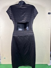 MARILYN MONROE BLACK AND GOLD STRIPPED DRESS CUT OUT BACK SIZE SMALL EXCELLENT