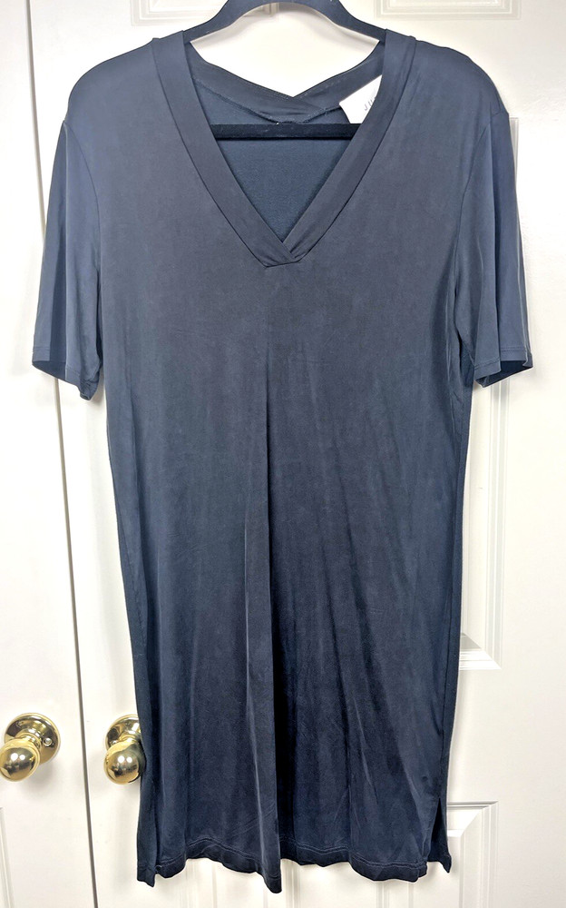 JUST Female Women’s Size S Black T-Shirt Dress Elastin V-neck Boho Beach