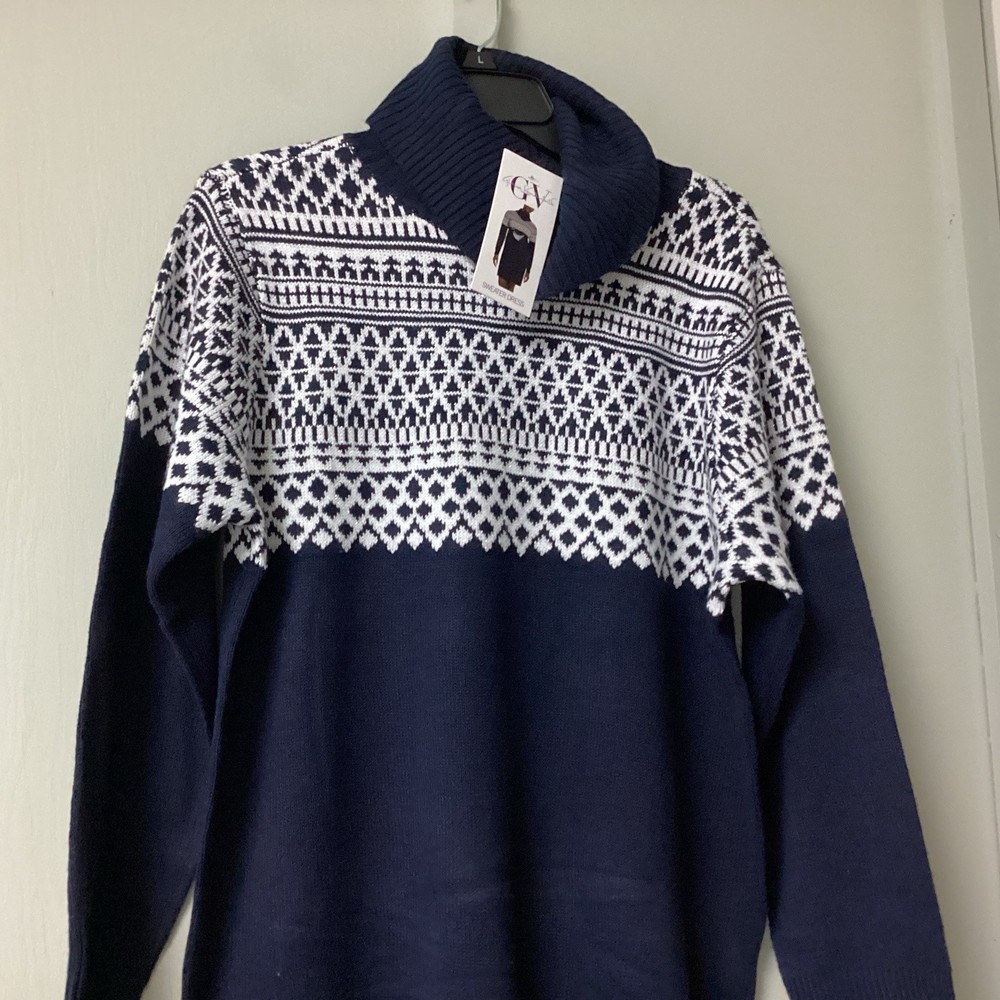 Gloria Vanderbilt Women’s Sweater Dress Size Large Turtleneck Blue Peacoat New