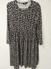 Simple Be Black Floral Dress Knee Length Ladies Uk 20 Polyester