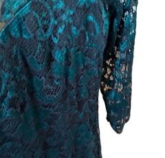 Brunello Cucinelli Black/Green Floral Lace Lined Sheath Dress XXS