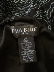 Eva Blue Fairy Whimsigoth Plus Size Paisley Beaded Cowl Dress Sz 20 Black Blue