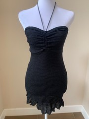 Free People Beach Babe Black Mini Dress Sz XS