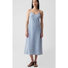 GAP Women&rsquo;s Denim Midi Slip Dress Sz XS PETITE