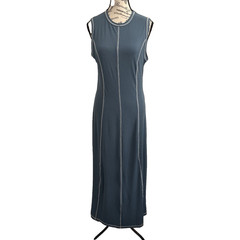 Maxi Dress Women’s Size Large No Brand Label Blue Stretch Form Fit Sleeveless