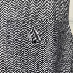 Self Portrait Herringbone Flared Belted Mini Dress in Grey New Size 2 $570
