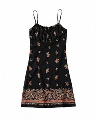 VTG Y2k Marks & Spencer black romantic floral soft grunge slip mini dress 10/12