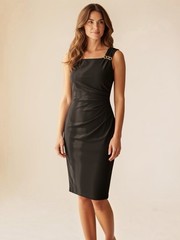 NWT Jessica Howard Womens Black Ruched Cocktail Dress Sweetheart Sz 10P