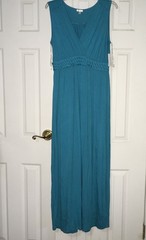 NWT Spense Jersey Maxi Dress Women L Capri Braided Empire Waist Casual Summer