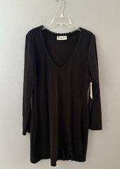 Black Ribbed Bodycon Dress Size XXL Stretch Goth Rave Witchy Lace