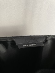 Prada Vintage Fall 1998 Black Wool Nylon Folded Crease Wool Nylon Slip Dress 42