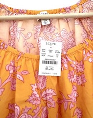 J CREW NWT Women&rsquo;s Orange Pink Floral Pattern ALine Sun Dress Art Tiered 10