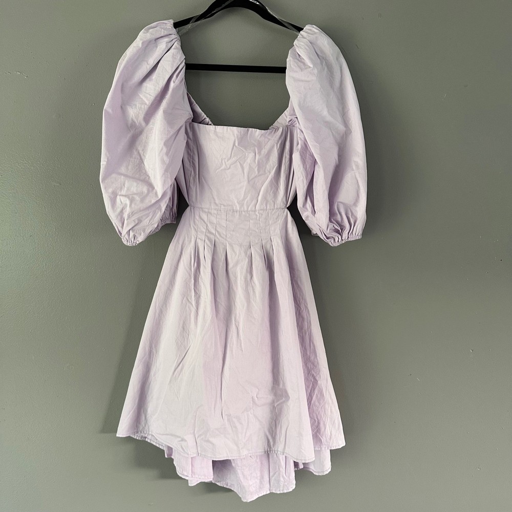 Altar&rsquo;d State Lavender Purple Open Back Bubble Sleeve Mini Dress NWT LARGE