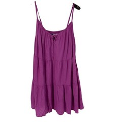 Old Navy Womens Tiered Cami Mini Dress 3X Magenta Purple Swiss Dot Dobby NWT