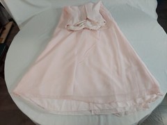 Mori Lee By Madeline Gardner Light Pink With Pearls Long Formal Dress, Size 3/4