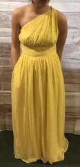 Tevolio Women&rsquo;s Dress Size 4 Yellow One Shoulder Long Formal Brand New LBB76