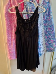 LILLY PULITZER Pink/White & Blue/White Shift Dresses-Sz 20~ Free Blk Lounge Top