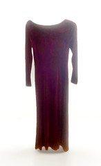 Rebecca B Womens Red Velvet Maxi Dress Size S M Elegant Open Drape Back Leg Slit