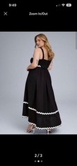 Torrid Black White Solid Square Neck Strappy Sleeve Maxi Dress Plus 0X