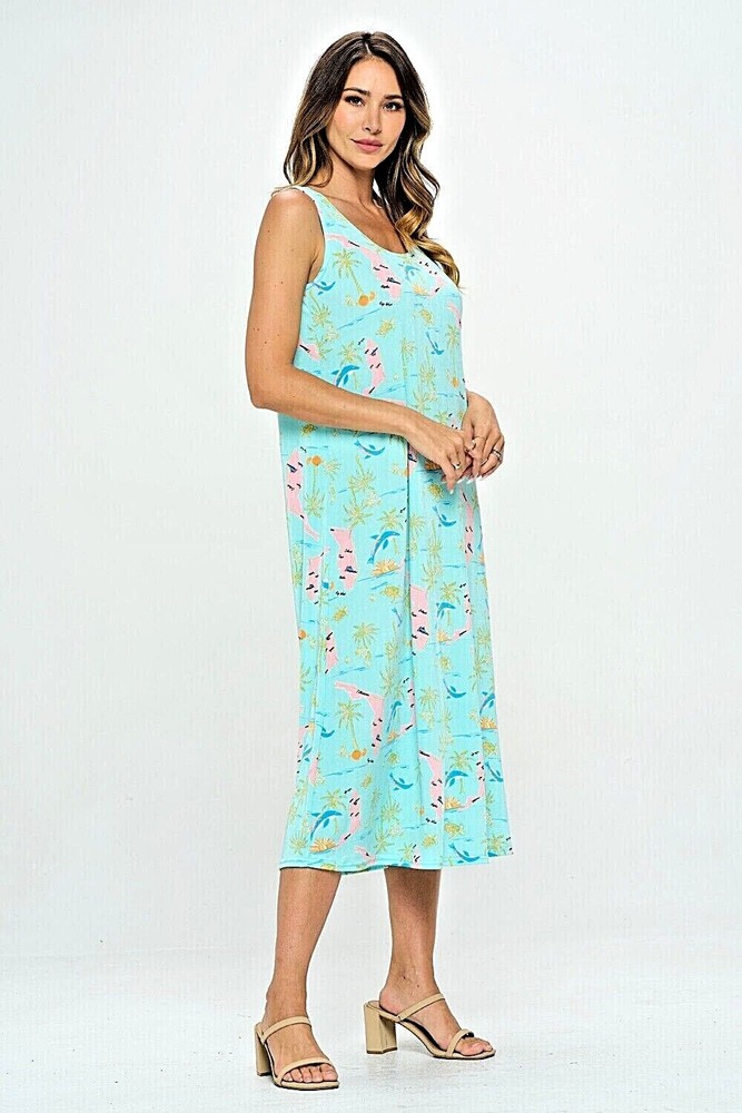 Jostar, Travel Knit Dress, long A-Line, Tank, Stretchy NO-IRON poly/span. 378