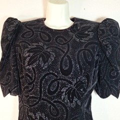 Scott McClintock Dress Womens 10 Black Velvet Y2K Sparkle Open Back NYE Evening