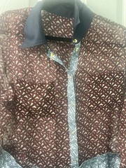 Authentic Burberry Silk Monogram Pleated Shirt Dress US 10 UK 12 IT 44 Italy