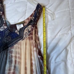 In Gear Resort One Sz Fits Most Embroidered Rainbow Peach Gray BlueTie Dye Dress