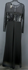 Betsy & Adam Sequined Rosette Illusion Gown MSRP $309 Size 8 # 12B 2524 Blm