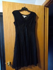 Womens Evan Picone Sleeveles Black Lace Dress Size 8 90% Nylon 10% Spandex Vneck