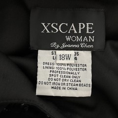 XScape Slip Dress 18W Black Sequin Chiffon Maxi Formal Evening Wedding y2k Vtg
