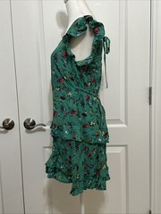NWT Lottie & Holly B.O.G. Tiered Mini Dress Green Pink Floral S