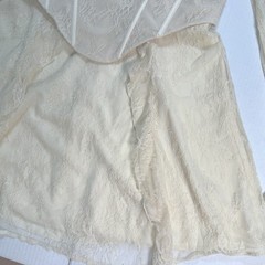 Oh Polly Ninette Long Sleeve Sheer Lace Corset Mini Dress in Ivory Cream US10