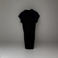 Talbots Medium Blouson Black Dress Flowy Medium Cap Sleeve Wrinkle Resistant