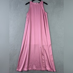 Ann Taylor Dress Womens 6 Pink Satin Sleeveless Lined Maxi Keyhole Back Slit
