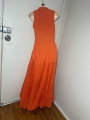 KJ KIRRILY JOHNSTON Button Front Orange Maxi Dress Size 1 (6) #36188