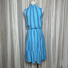 Sundance Adley Blue Striped Knee Length Dress