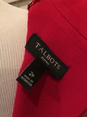 Talbots Red Modern Cut Wiggle RAYON NYLON Dress 60s Style Sexy PETITES Size 2