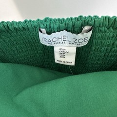 Rachel Zoe Green Solid Square Neck Smocked Lined Slip Midi Dress M