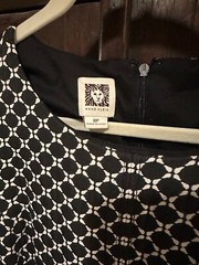 Anne Klein Black & White Multi Pattern Pencil Flair Dress 8P Dry Clean Only