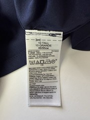 Banana Republic Size 10 Tall Blue Denim Solid A-Line Round Neck Zip Midi Dress