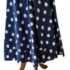 Snapdragon & Twig Medium Dress 100% Cotton Large Retro Polka Dot Art To Wear