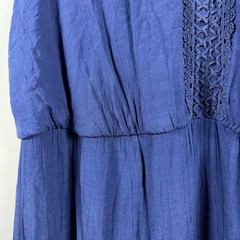 Luxology Women’s Plus Size 20 Maxi Dress Navy Crochet Lined BOHO Resort Comfy