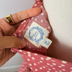 Blue Rain Pink Polka Dot Mini Dress Medium