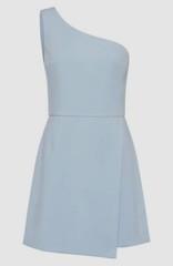 $148 French Connection Women&rsquo;s Blue Whisper One-Shoulder Mini Dress US 0