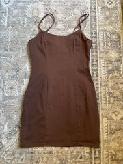 H&M Divided Women&rsquo;s S Brown Y2K VTG Denim Mini Dress