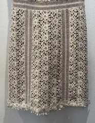 Unbranded Women’s Off White Floral Appliqué Dress Lace Bridal Shower Sheer READ