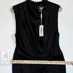 NWT Petal + Pup Satin Midi Dress High Mock Beck Brown Sleeveless Elegant Wedding